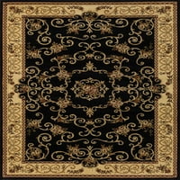 Tepisi od 207 do 20 inča Crni tradicionalni crni cvjetni tepih,2'397'10