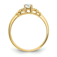 Primalno zlato karatno žuto zlato bijeli topaz i dijamantni prsten