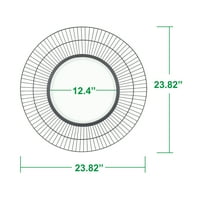 Stonebriar 24 Kružni metal Moderno viseće zidno ogledalo, crno