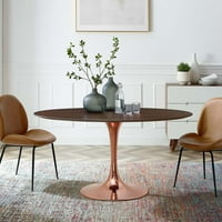 Blagovaonski stol od 60 ovalnog drveta u ružičastoj trešnji, orah