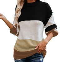 2 ženski preveliki džemper Na pruge s okruglim vratom i dugim rukavima Plus size ženski džemperi