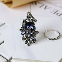 Prstenovi za žene modni nakit Retro safir ametist uložak veličina prstena leptira