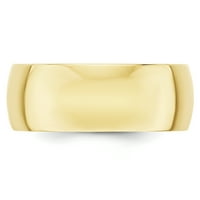 Lagani polukružni prsten od žutog zlata, veličine 6
