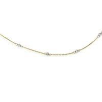Dvobojne dijamantne perle od čistog karatnog zlata s produžnom ogrlicom