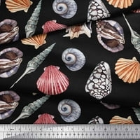 Rajonska Tkanina Od Georgette A. J., šarene školjke, tkanina s oceanskim dekorom, s otiskom širine dvorišta