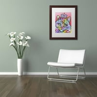 Zaštitni znak likovna umjetnost 'Ljubav mačka 5' platna umjetnost Deana Russoa, bijela mat, drveni okvir