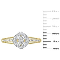 10-karatni dijamantni zaručnički prsten od 10-karatnog žutog zlata u podijeljenom dršku
