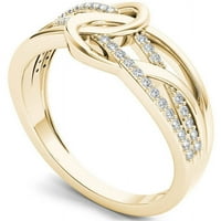 Modni prsten od žutog zlata od 10 karata s dijamantnom petljom.