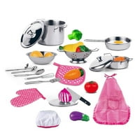 Kuhinjski set od nehrđajućeg čelika i igračke za igru ​​Kuhinga za kuhanje set, za predškolce za predškolce mališana, dječaci u dobi