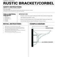 1 2 W 16 D 19 H Nevio Craftsman Ironcrest Smooth Bracket, Douglas jel