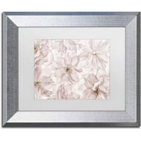 Zaštitni znak Prozirni cvijet trešnje, platno Cora Nile, bijeli mat, srebrni okvir