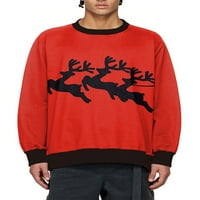 Muški pulover s dugim rukavima, božićna majica s okruglim vratom, božićne dukserice, Muški džemperi običnog kroja, Gornji dijelovi,