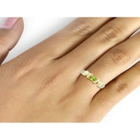Jewelersclub peridot prsten nakit za rođenje - 0. carat peridot 14K zlatni nakit od srebrnog prstena s bijelim dijamantnim naglaskom