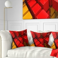 DesignArt Fraktal 3d Red n Yellow Cockes - Suvremeni jastuk za bacanje - 16x16