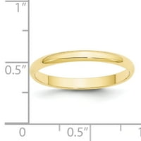 Ugravirani polukružni prsten od žutog zlata od 10 karata