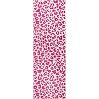 2' 88', ružičasta prostirka za trčanje s leopard printom