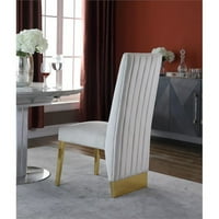 Baršunasta stolica za blagovanje u boji 19u krem boji