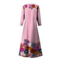 Ženska proljetna ljetna boemska ležerna modna haljina s rukavima za slobodno vrijeme Plus Size