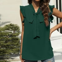Ženske majice, modne ženske široke udobne majice kratkih rukava U obliku slova u, jednobojne majice zelene boje u boji