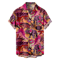 Muška ležerna havajska košulja s dinosaurima, majice kratkih rukava na kopčanje za dječake