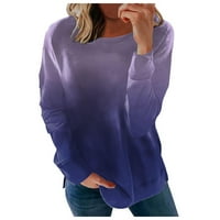 Dukserice s grafičkim printom za žene, ženski puloveri s gradijentnim printom, dukserice s dugim rukavima s okruglim vratom, Udobna