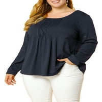 Jedinstvene ponude ženskog plus size bluza bluza vrat naklonjena solidna boja tunika vrhovi