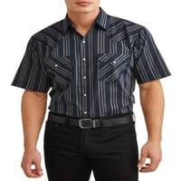 Muška majica kratkih rukava U zapadnom stilu u obliku pruga, do veličine 4 inča