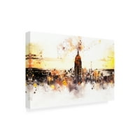 Zaštitni znak likovna umjetnost 'NYC kolekcija akvarela - Sunset Skyline' Canvas Art by Philippe Hugonnard