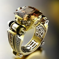 Muški prsten s velikim kamenom Vintage nakit poklon bakreni prsten s dijamantima uklesan prst za svakodnevni život