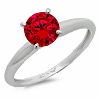 1K Okrugli ružičasti Turmalin s imitacijom bijelog zlata 14k graviranje izjava Godišnjica zaruka vjenčani prsten pasijans veličina
