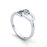 0,33 karata Okrugli dijamantni rez ženski vjenčani prsten s neobičnim srcem za godišnjicu braka od 10k čvrstog ružičastog, bijelog