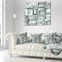 Jedinstveni apstraktni bijeli blokovi - Sažetak jastuka za bacanje - 16x16