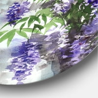 DesignArt 'Lilac Tree Lantern Vintage Impression' Tradicionalna metalna zidna umjetnost kruga - disk od 23 godine
