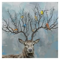 Umjetnička galerija remek -djela Najbliže i najdraže ptice, Deer by Studio Arts Canvas Art Print 24 24