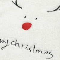 Ženska pidžama s popustom na Praznik rada topla Božićna bluza s tatinim printom vrhovi s okruglim vratom + hlače obiteljski set