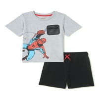 Komplet odjeće za bebe i dječake s mrežastim džepovima Spider-Man majica i kratke hlače 2 komada veličine 12m-4t