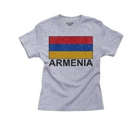 Zastava Armenije - posebno Vintage izdanje pamučne majice za mlade za dječake u sivoj boji