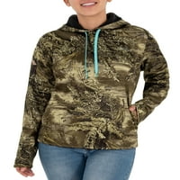 Ženski pulover fit kapuljača s rukom s kabelom za izvlačenje