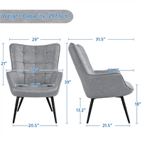 Moderna stolica s naglaskom na naslonjaču od kože iz sredine stoljeća, 2 komada, siva