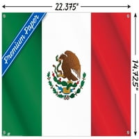 Zidni plakat meksičke zastave s gumbima, 14.725 22.375