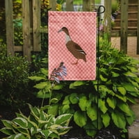 _7861 _ Nizozemska patka s kukastim nosom ružičasta kockasta zastava vrtna veličina mala, višebojna