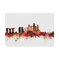 Zaštitni znak likovne umjetnosti 'Singapur Skyline Red' platno umjetnost Michaela Tompsetta