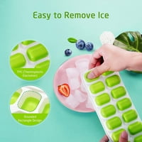 Kuhinjske ladice za led s lako uklonjivim silikonskim fleksibilnim poklopcem otpornim na prolijevanje