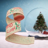 Božićna vrpca modna imitacija lanene trake za omatanje s žičanim rubom za dom
