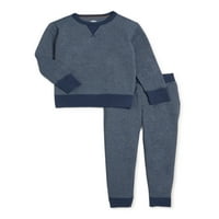 Atletic Works Boys Twichirt Fleece Pulover i trenirke za jogger, dvodijelni set, veličina 4- & Husky