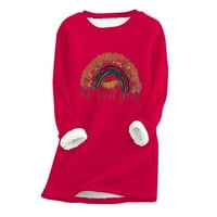 Ženske košulje za Dan zahvalnosti u donjem rublju-tople, s uzorkom bundeve, Dugim rukavima i okruglim vratom, opuštenog kroja, casual