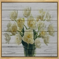 Uokvireno platno s printom zidna umjetnost drvena ploča Retro Cvijeće gardenije priroda Divljina Digitalna umjetnost realizam rustikalni