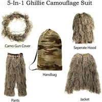 Giligiliso u kostimu od A, 3 a, maskirnoj lovačkoj odjeći koja uključuje jaknu, hlače, kapuljaču, torbu za nošenje.
