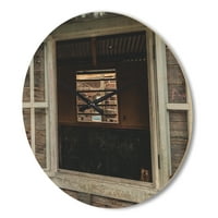 DesignArt 'Drveni prozori i zidovi' Zidni sat od drvenih kuća