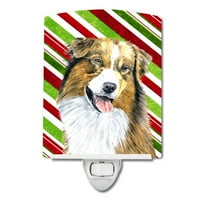 Caroline's Treasures SC9357CNL Australian Shepherd Candy Cane Svečani božićni keramičke noćno svjetlo, 6x4x3